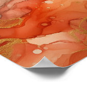 Rode en oranje alcoholinkt poster (Hoek)