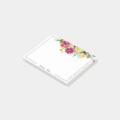 Rode en oranje aquarel bloemstuk gepersonaliseerd post-it® notes (Schuin)
