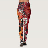 Rode en oranje bladeren leggings (Achterkant)
