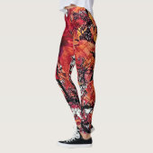Rode en oranje bladeren leggings (Links)