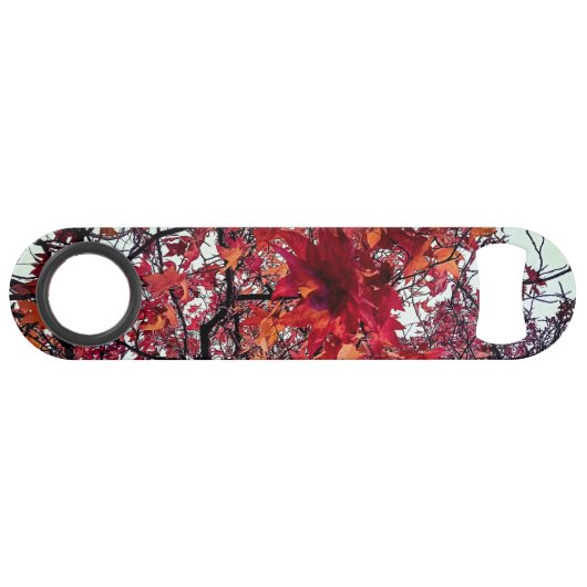 Rode en oranje bladeren speed flessenopener (Voorkant (Horizontaal))