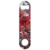 Rode en oranje bladeren speed flessenopener (Voorkant)