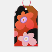 Rode en oranje bloemen cadeaulabel (Voorkant)