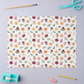 Rode en oranje bloemen met bladpatroon tissuepapier (Craft)