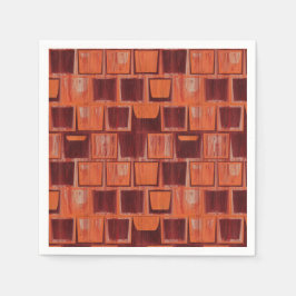 Rode en Oranje geometrische keramische Tegel Servet