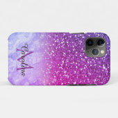 Rode en Oranje glitter, goudmarmer, gepersonalisee Case-Mate iPhone Case (Achterkant (horizontaal))