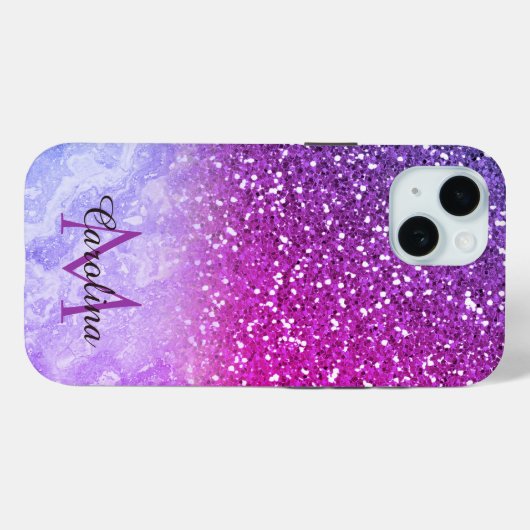 Rode en Oranje glitter, goudmarmer, gepersonalisee Case-Mate iPhone Case (Achterkant (horizontaal))