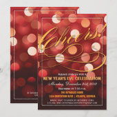 Rode en Oranje gordelroos Nieuwe Jaren Eve Partij Kaart (Voorkant / Achterkant)