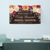 Rode en Oranje Herfst Autumnal Flowers Vrijgezelle Spandoek (Beurs)