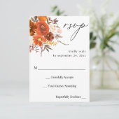 Rode en Oranje Herfst Floral no Meal RSVP (Staand voorkant)