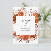 Rode en Oranje Herfst Floral w Meal RSVP (Staand voorkant)