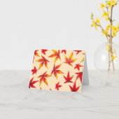 Rode en Oranje herfstbladeren Note Kaart (Gele Bloem)