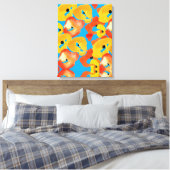 Rode en oranje klaprozen bloemenkunst canvas afdruk (Insitu (Slaapkamer))