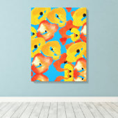 Rode en oranje klaprozen bloemenkunst canvas afdruk (Insitu (Houten vloer))