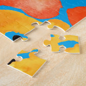 Rode en oranje klaprozen bloemenkunst legpuzzel (Zijkant)