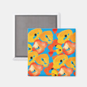 Rode en oranje klaprozen bloemenkunst magneet (Voorkant / Achterkant)