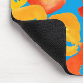 Rode en oranje klaprozen bloemenkunst muismat (Hoek)