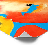 Rode en oranje klaprozen bloemenkunst poster (Hoek)