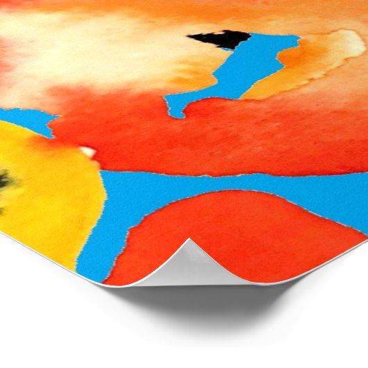 Rode en oranje klaprozen bloemenkunst poster (Hoek)