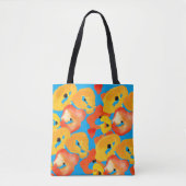 Rode en oranje klaprozen bloemenkunst tote bag (Voorkant)
