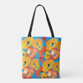 Rode en oranje klaprozen bloemenkunst tote bag (Achterkant)