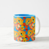 Rode en oranje klaprozen bloemenkunst tweekleurige koffiemok (Voorkant rechts)