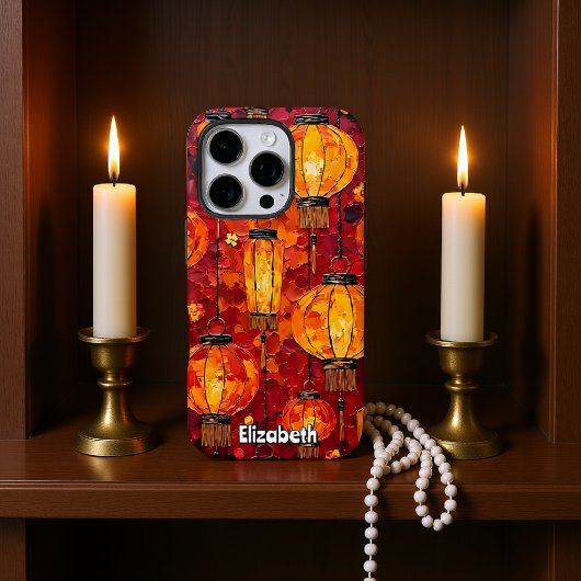 Rode en Oranje lantaarns Case-Mate iPhone Case