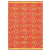 Rode en Oranje Mexicaanse Tacos Chillies en Cactus Tafelkleed (Voorkant)