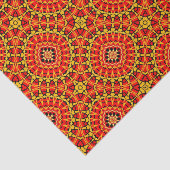 Rode en Oranje oosterse Boho Geometrische patronen Tissuepapier (Detail)