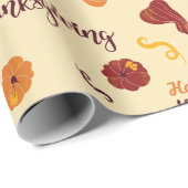 Rode en Oranje Pompoenen Thanksgiving Gift Naadloo Cadeaupapier (Rol Hoek)