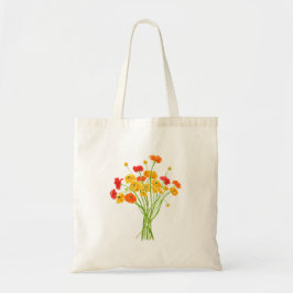 rode en oranje Ranunculus-bloem Tote Bag