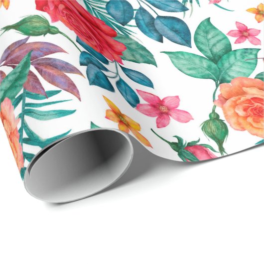 Rode en oranje rozen Huwelijksinpakpapier Cadeaupapier (Rol Hoek)