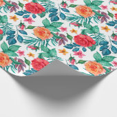 Rode en oranje rozen Huwelijkskado verpakkings pap Cadeaupapier (Hoek)