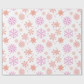 Rode en Oranje sneeuwvlokken Moderne Kerst Cadeaupapier (Vlak)