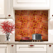 Rode en Oranje Waterverf cellen abstract Tegeltje