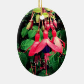 Rode en paarse bloemen keramisch ornament (Achterkant)