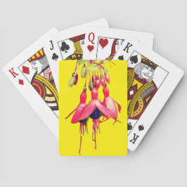 Rode en paarse bloemen pokerkaarten