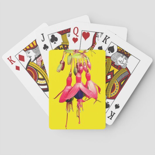Rode en paarse bloemen pokerkaarten (Achterkant)