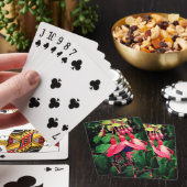 Rode en paarse bloemen pokerkaarten (Insitu)