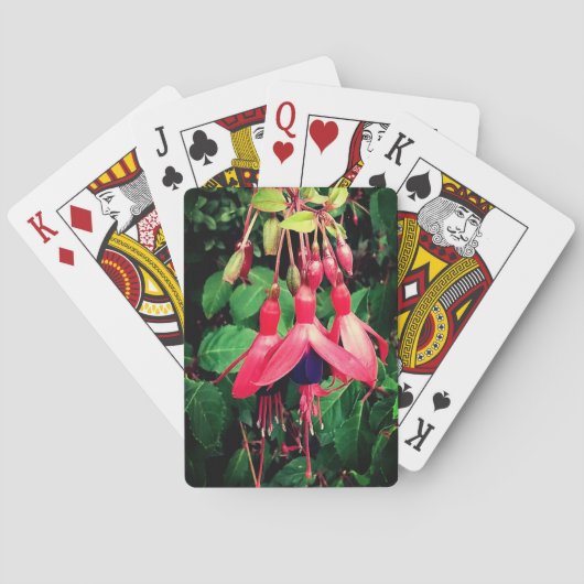 Rode en paarse bloemen pokerkaarten (Achterkant)