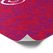 Rode en Paarse Damask-banner Poster (Hoek)