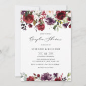 Rode en Paarse Floral Garland Couples Shower Kaart (Voorkant)