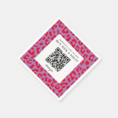 Rode en Paarse Girly Leopard Print Bachelorette Servet (Hoek)