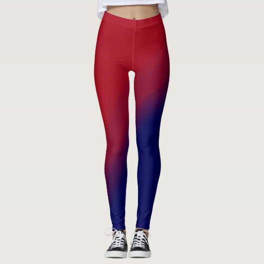 Rode en Paarse golven Leggings (Voorkant)
