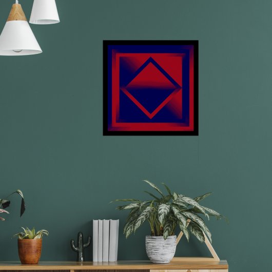Rode en Paarse golven Poster (Woonkamer 1)