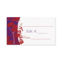 Rode en Paarse Leaf Design Place Card