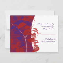 Rode en Paarse Leaf Design Response Kaart