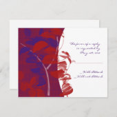 Rode en Paarse Leaf Design Response Kaart (Voorkant / Achterkant)