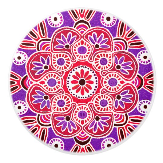 Rode en paarse medaillon Lade trekken Keramische k Keramische Knop (Voorkant)