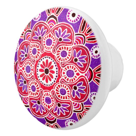 Rode en paarse medaillon Lade trekken Keramische k Keramische Knop (Rechts)